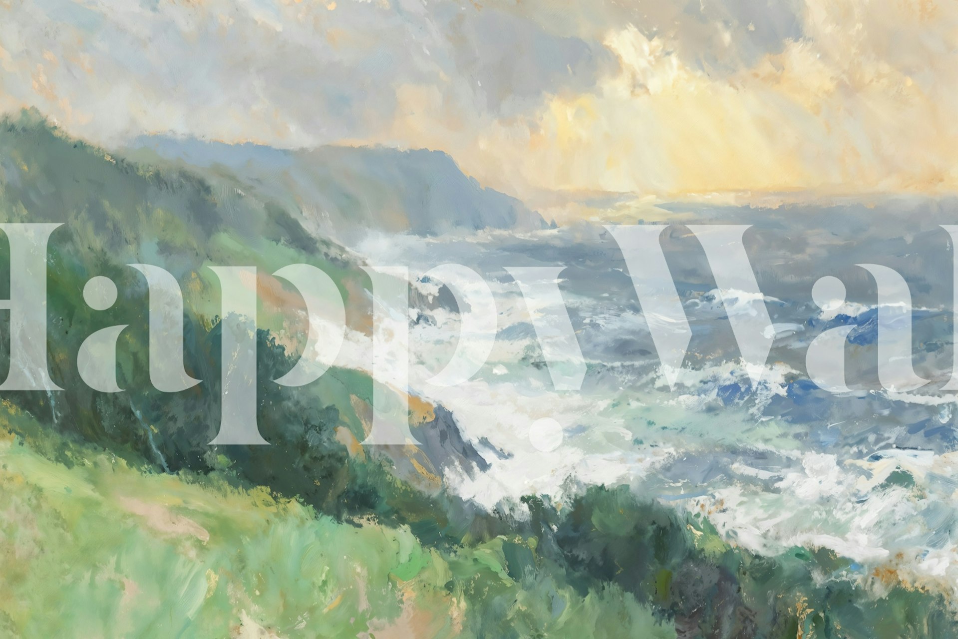 Waves of Tranquility tapet i ett rum