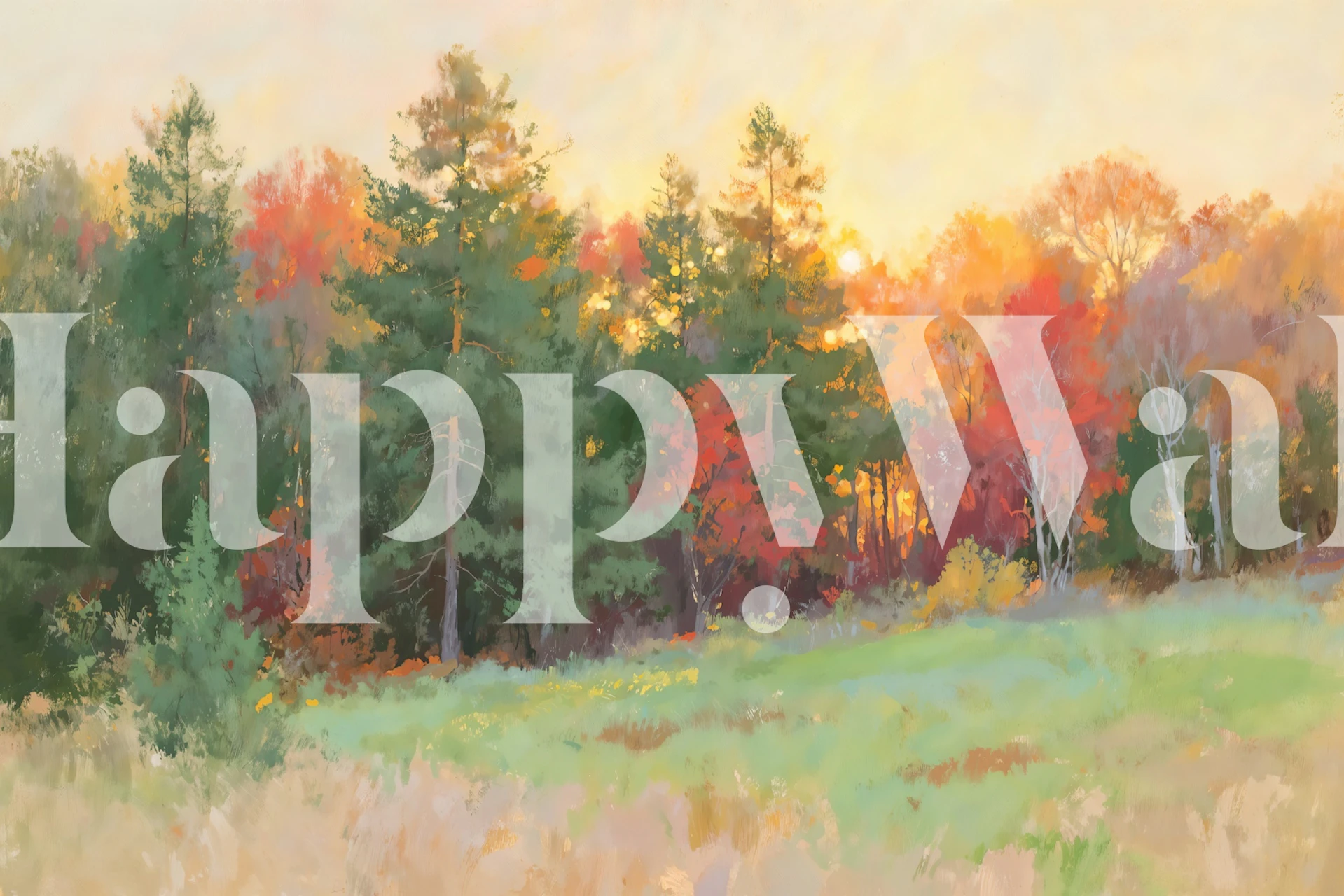 Autumn Forest Bliss wallpaper in a room