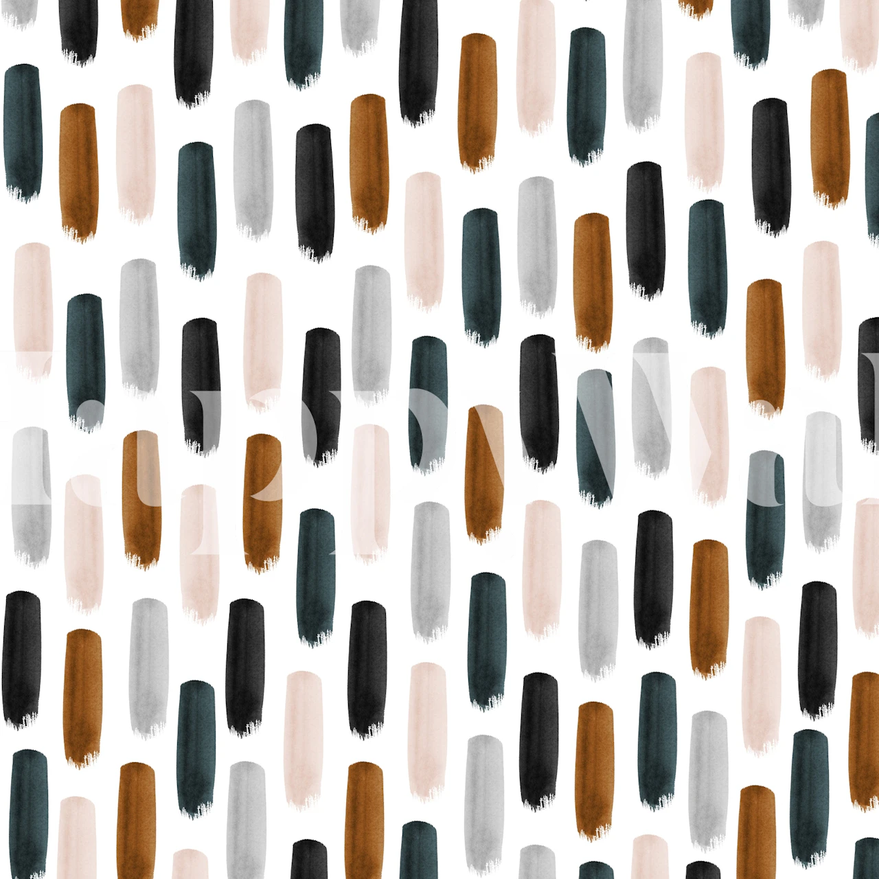 Neutral striped wallpaper with beige, black, and brown brush strokes