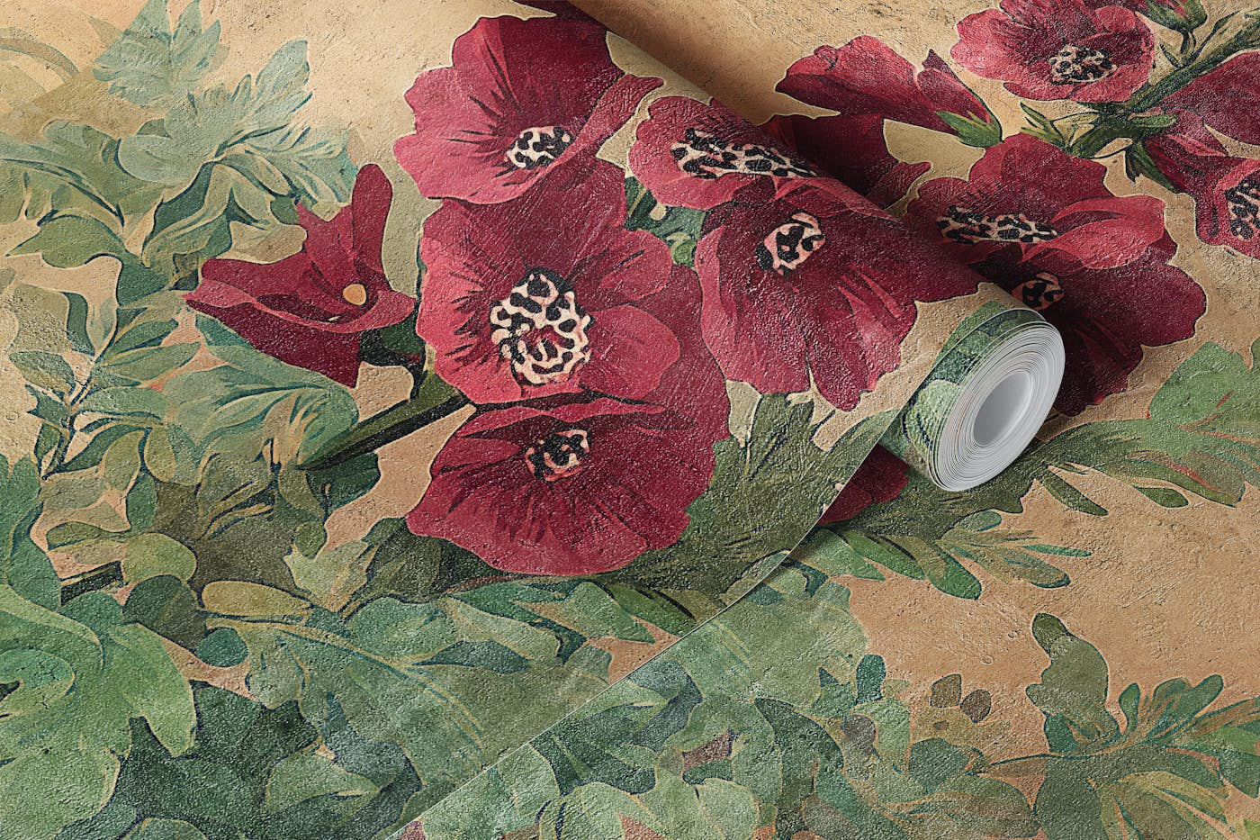 Dreamy Crimson Foxgloves wallpaper roll