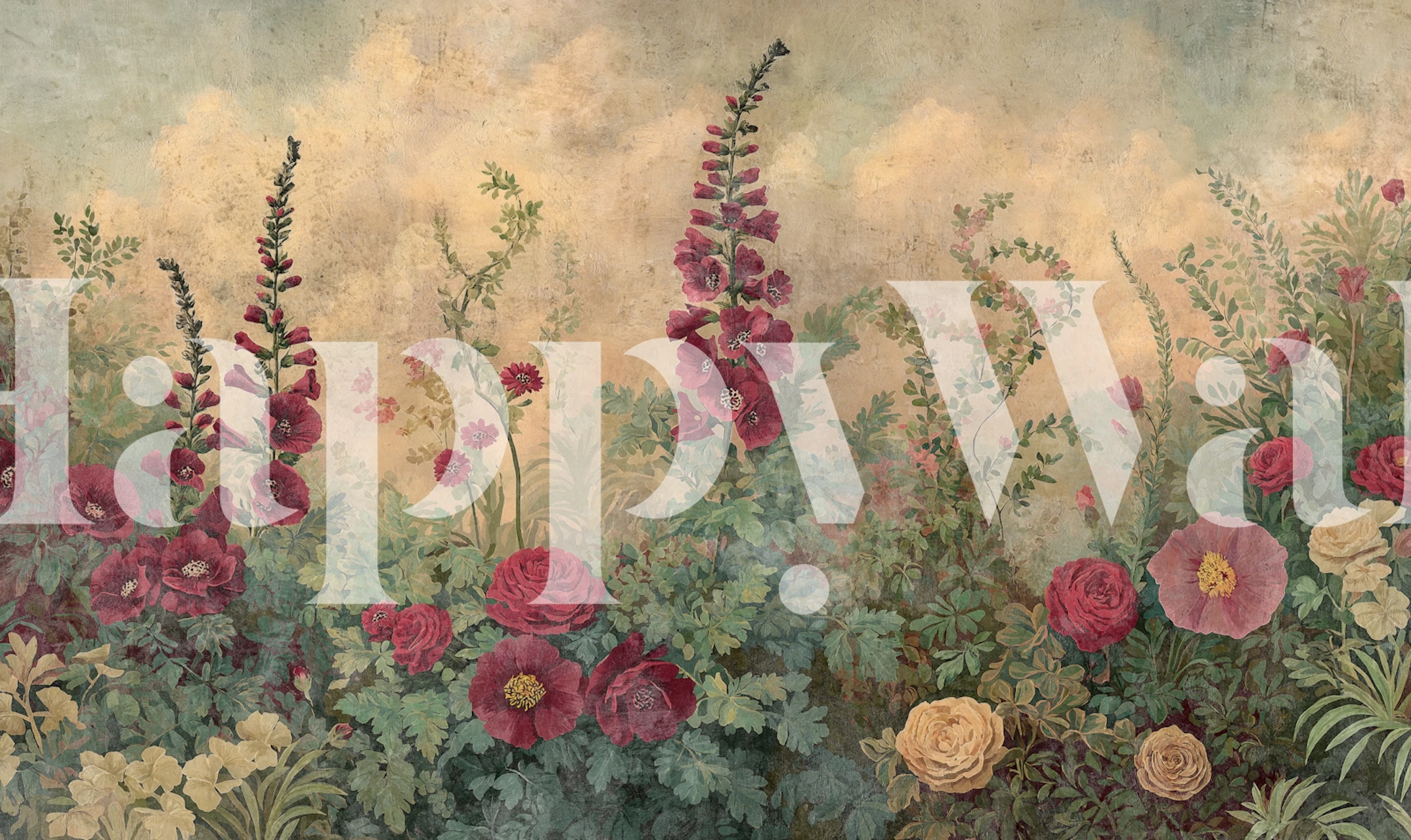 Dreamy Crimson Foxgloves wallpaper in a room