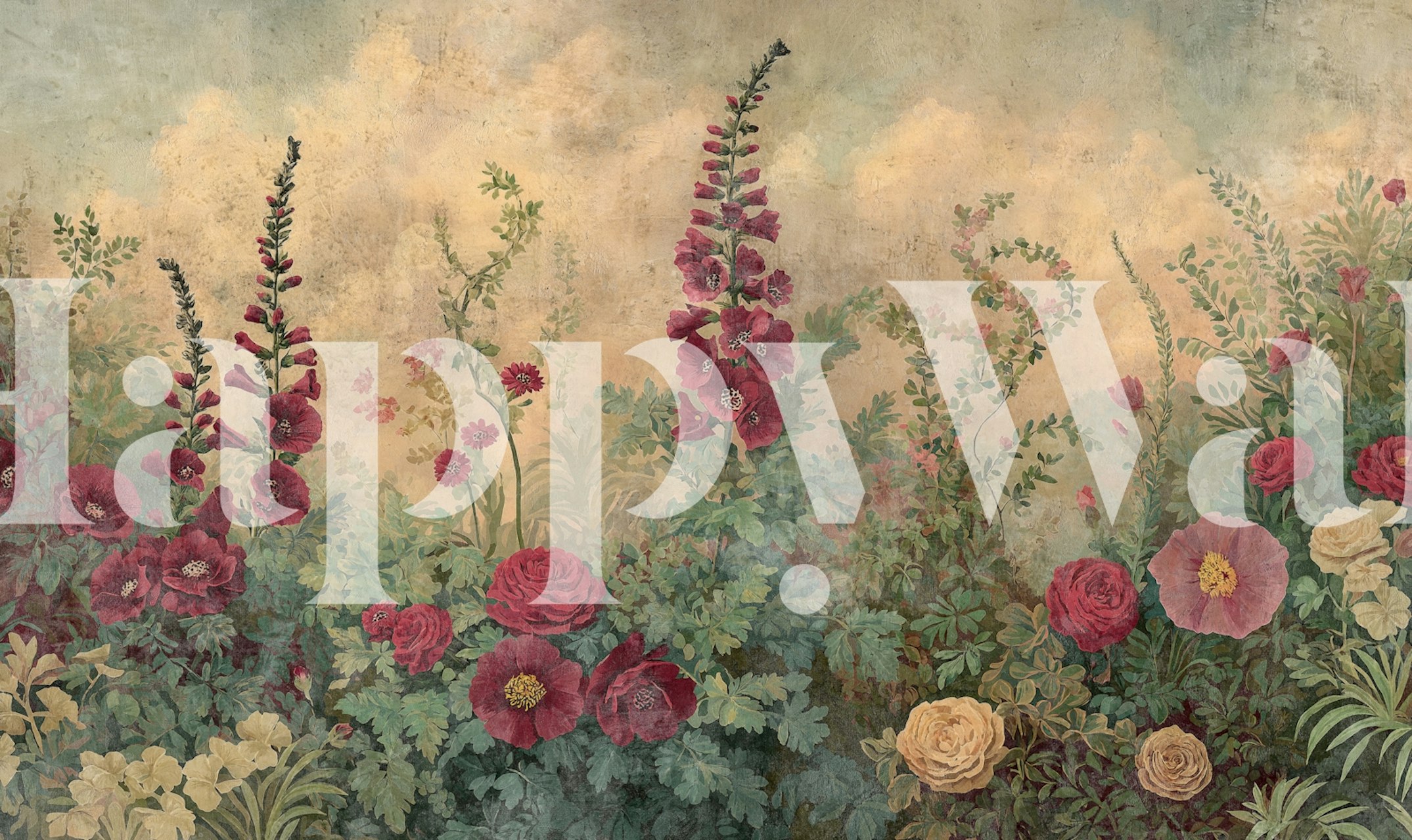 Dreamy Crimson Foxgloves wallpaper in a room