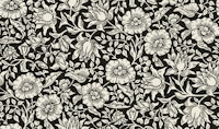 Mallow in Black and Ivory - Arts and Crafts tapet