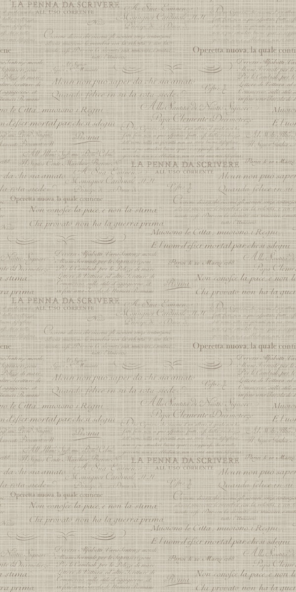 Vintage Italian Scripts Pattern in Khaki