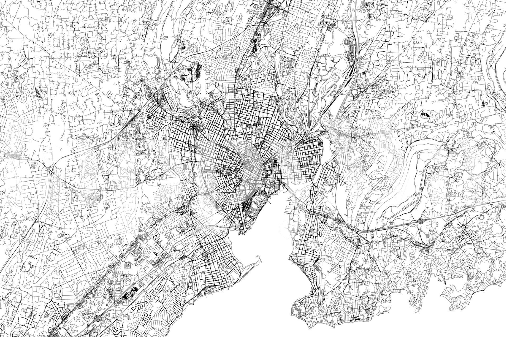 Tapeta New Haven Map v místnosti