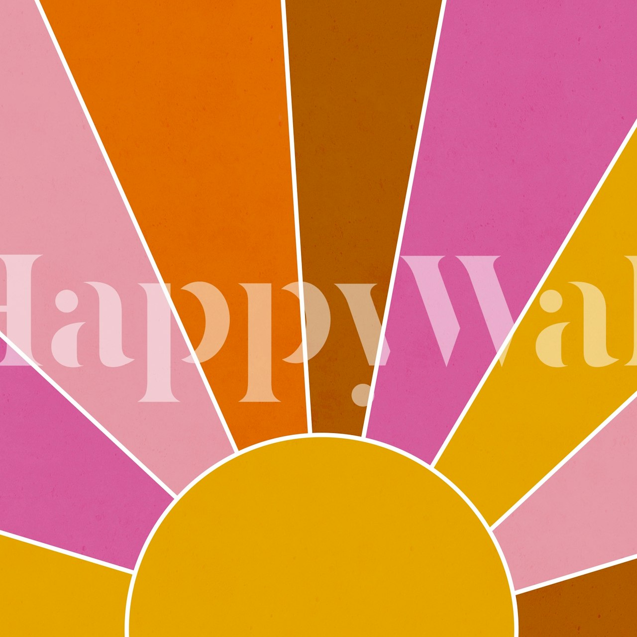 Sunburst - Bright wall mural with vibrant shades radiating from a central point