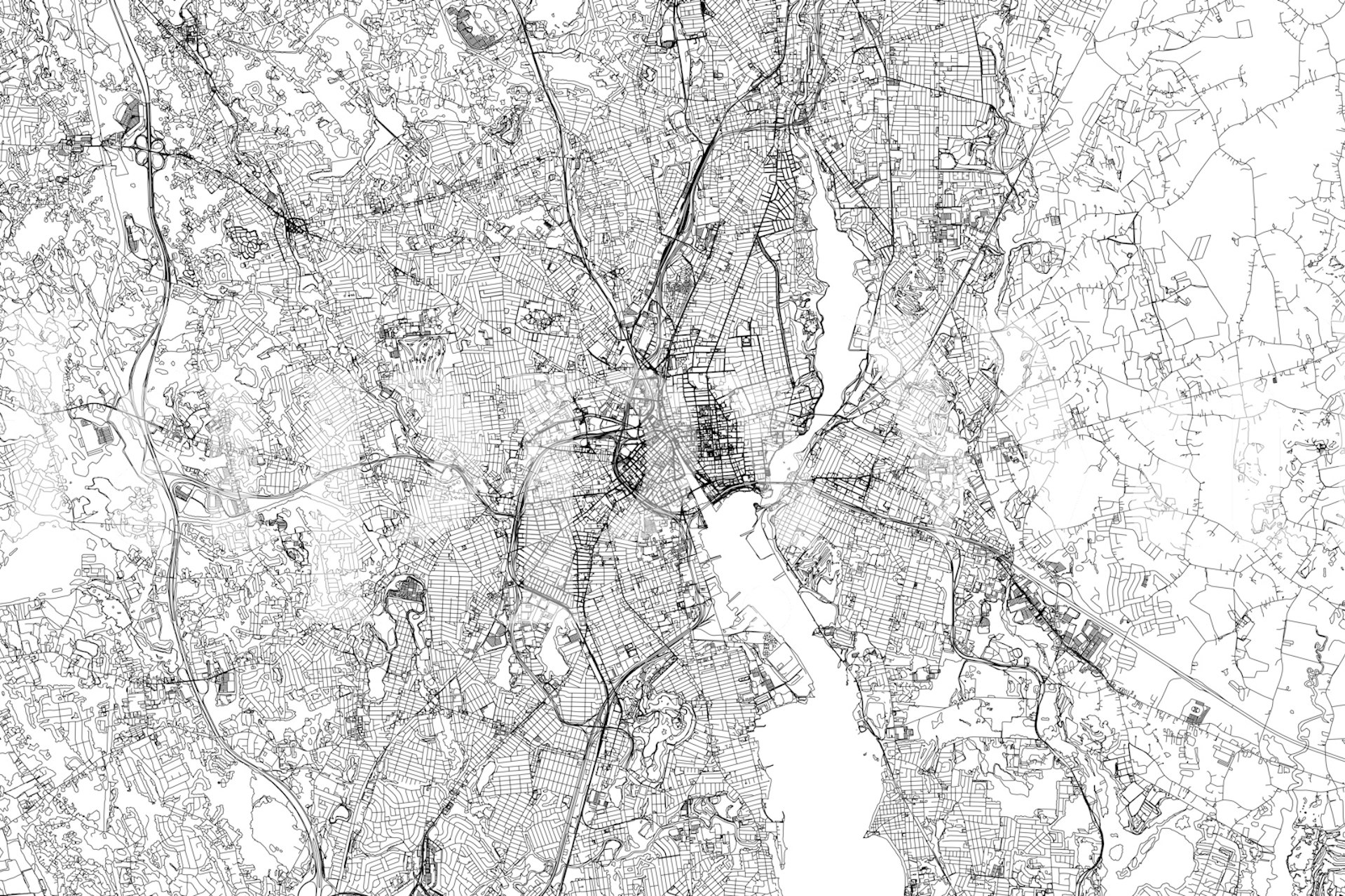 Papel de parede Providence Map exibido em um quarto