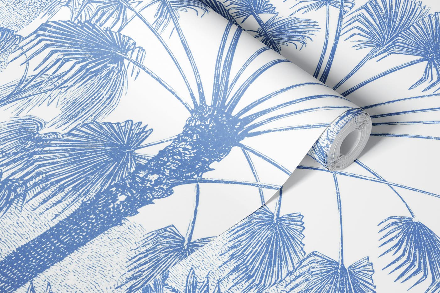 Blue Palm Serenity wallpaper roll