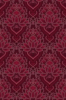 Ornate Lotus Flowers Burgundy tapete