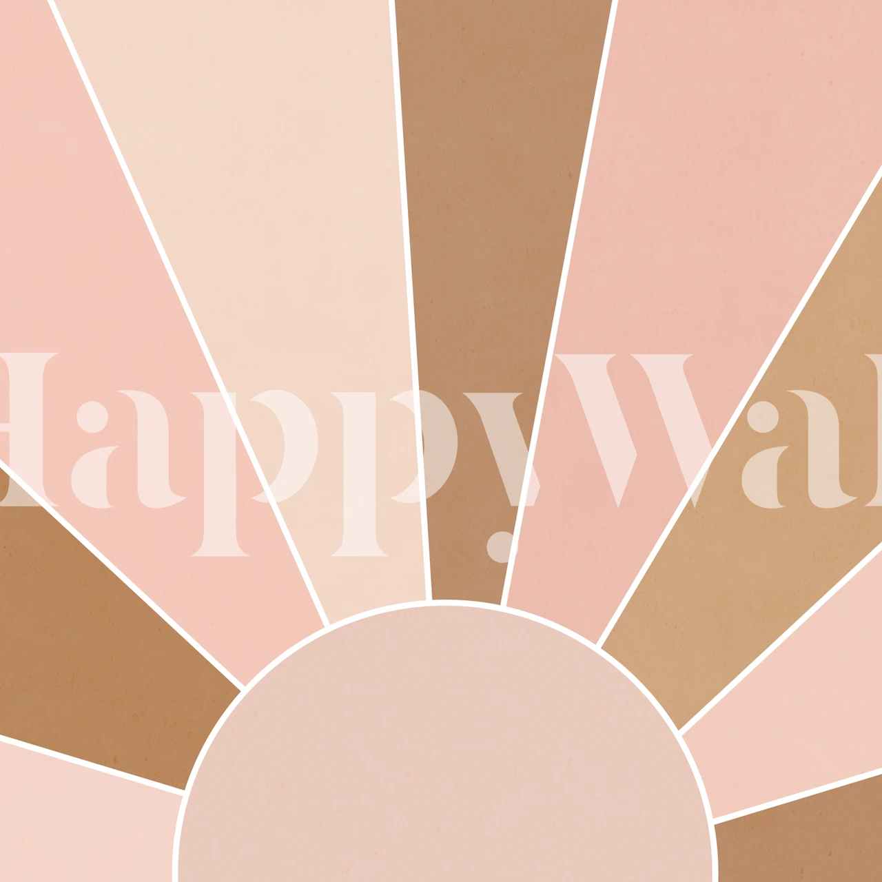 Geometric sunburst design in soft peach and beige tones wallpaper