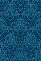 Ornate Lotus Flowers Dark Blue wallpaper