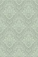 Ornate Lotus Flowers Light Sage carta da parati
