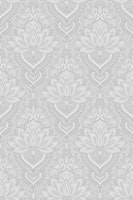 Ornate Lotus Flowers Light Silver Grey carta da parati