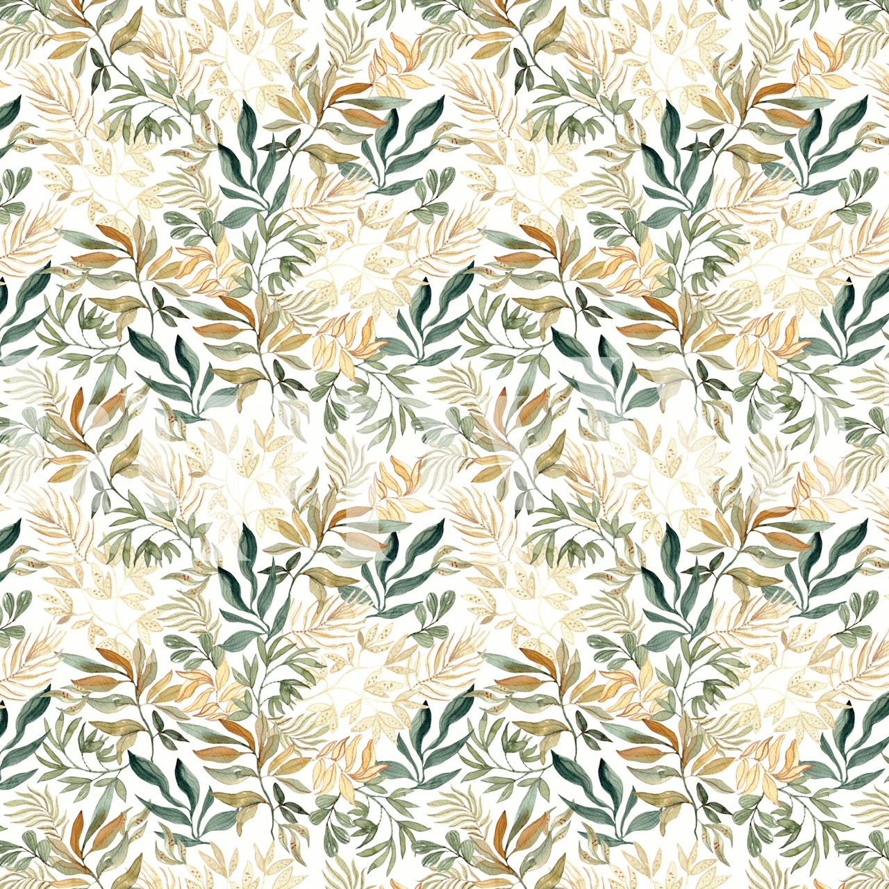 Papel de parede Autumn Leafy Foliage em um quarto