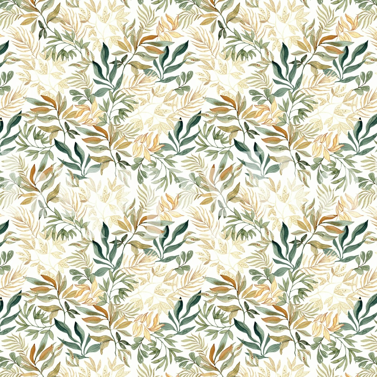 Autumn Leafy Foliage wallpaper in a room