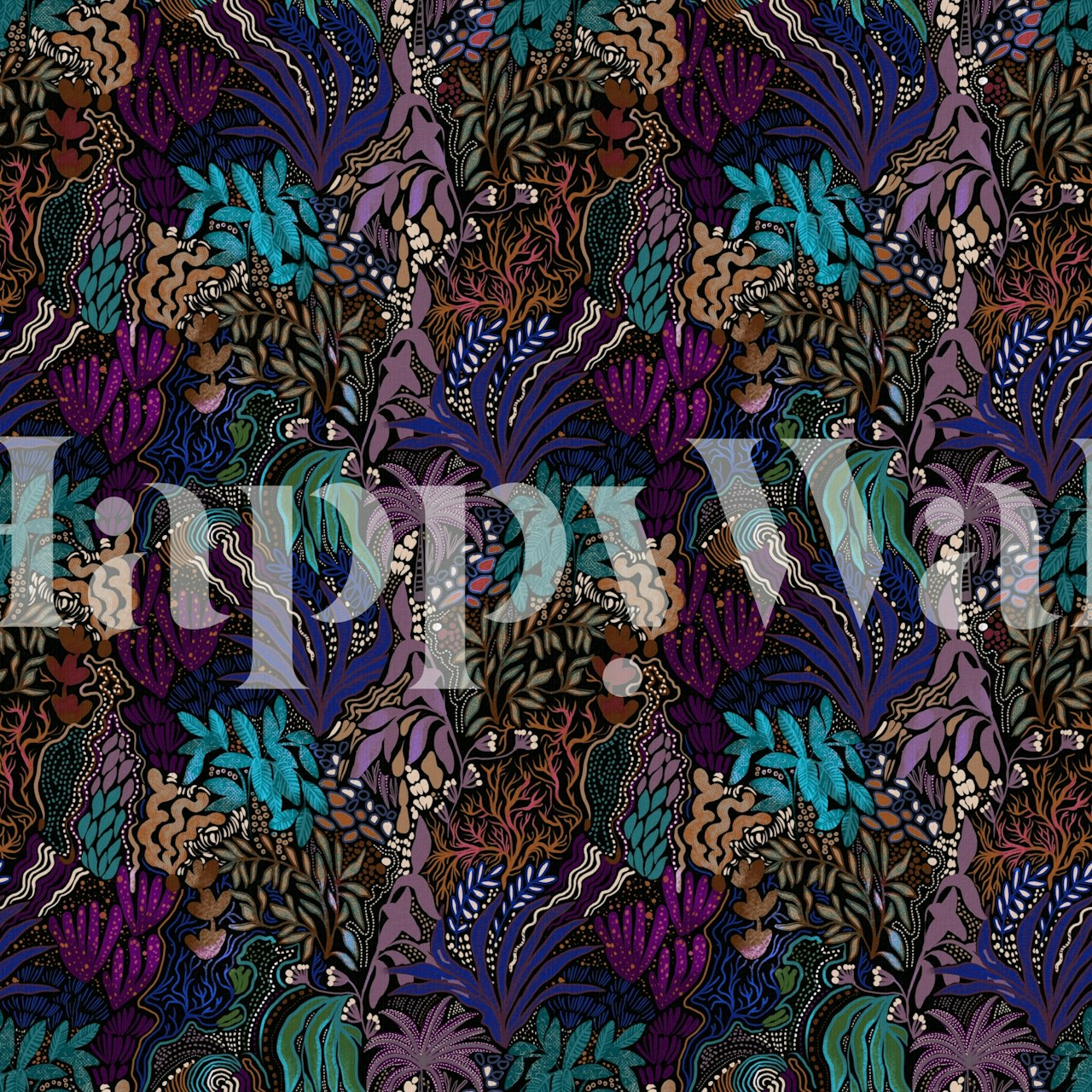 Tapeta Exotic Foliage Fantasy ve stylovém pokoji