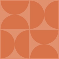 Semicircles - Orange Terracotta - Big wallpaper