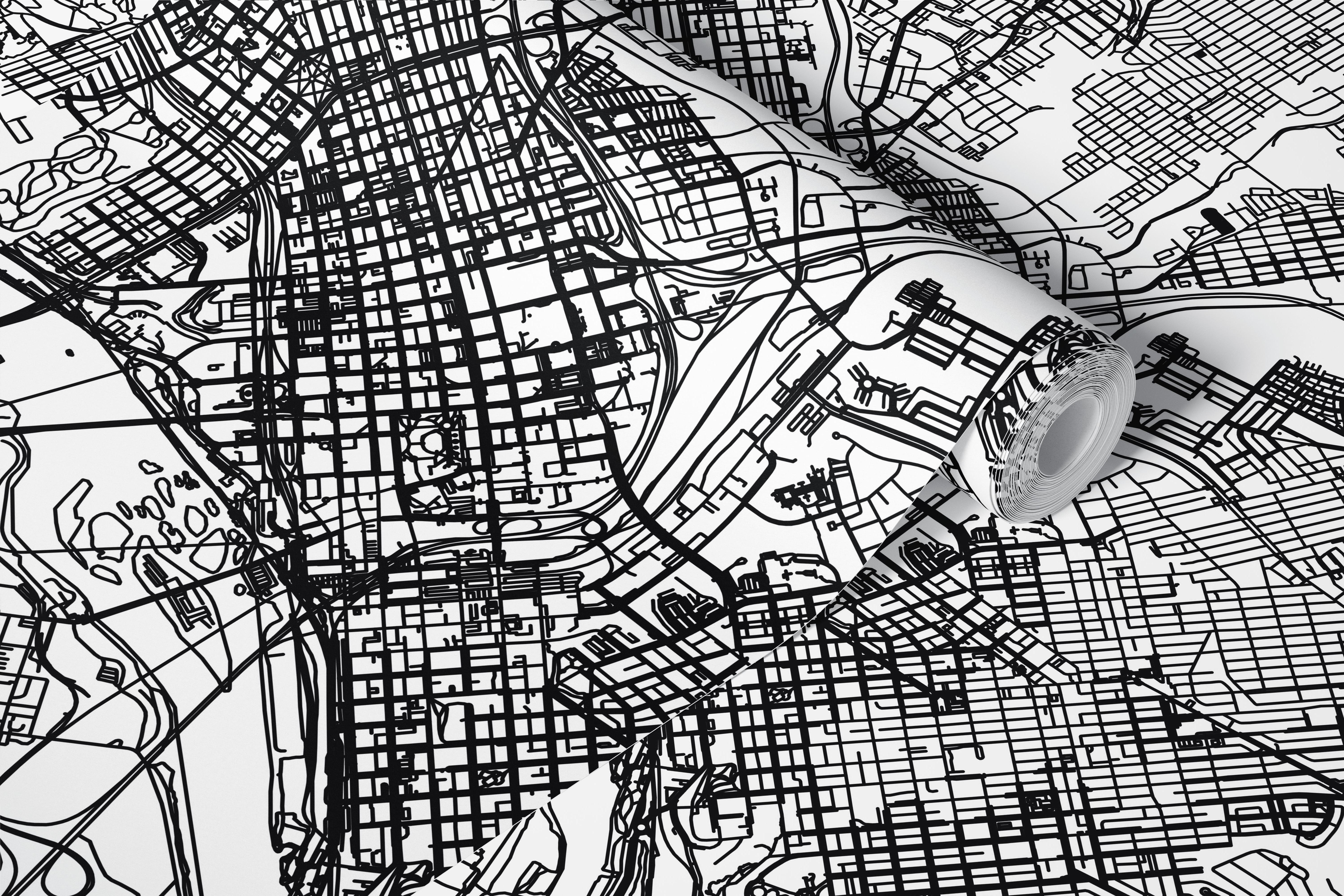 Richmond Map wallpaper in a modern room