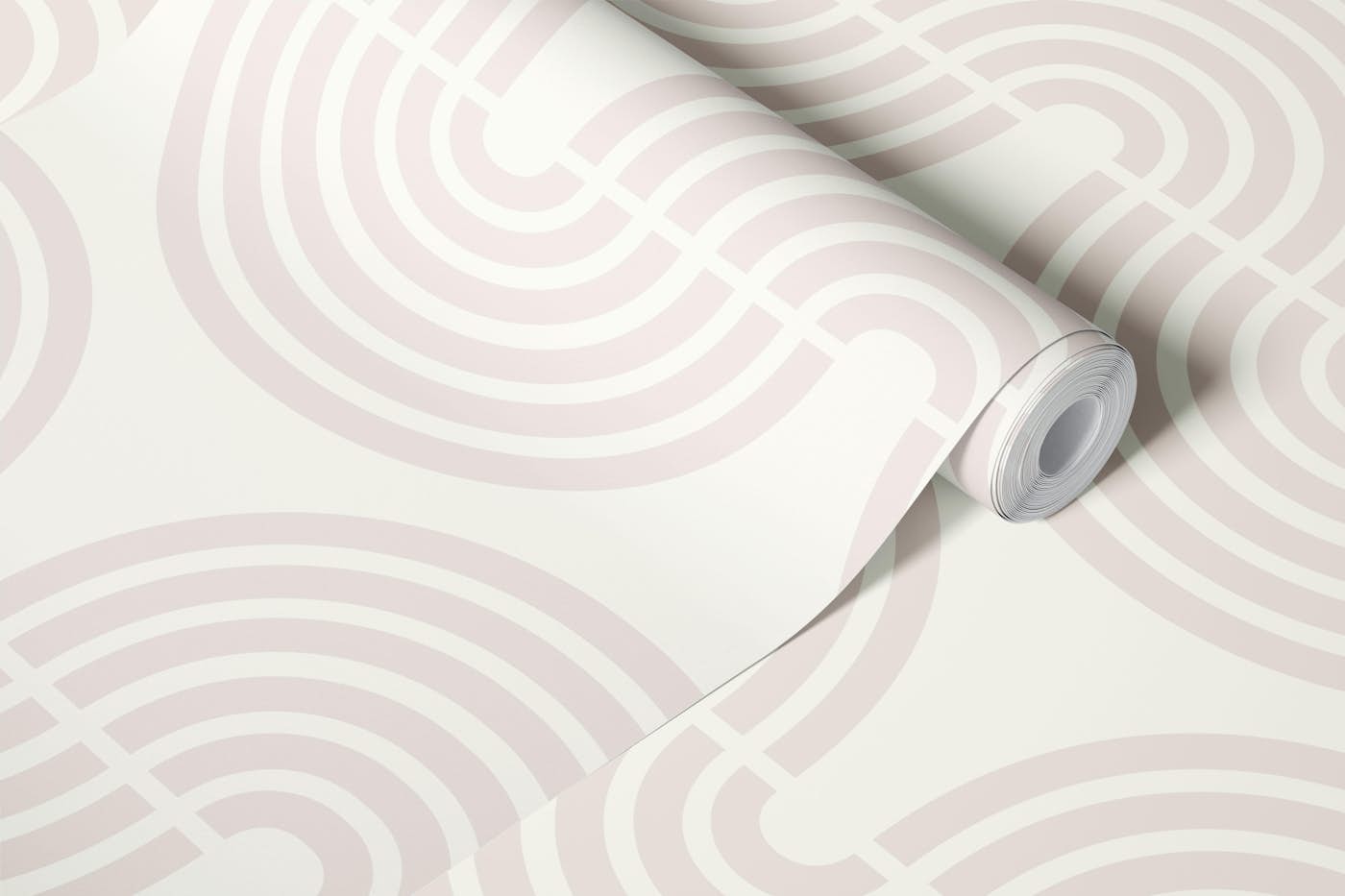 Neutral boho retro rainbow wallpaper roll