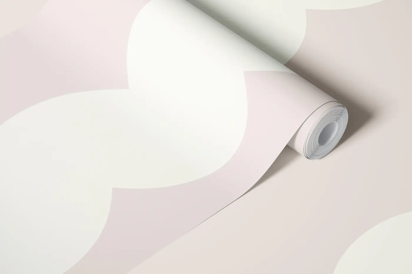 retro wavy stripe in neutral cream and beige wallpaper roll