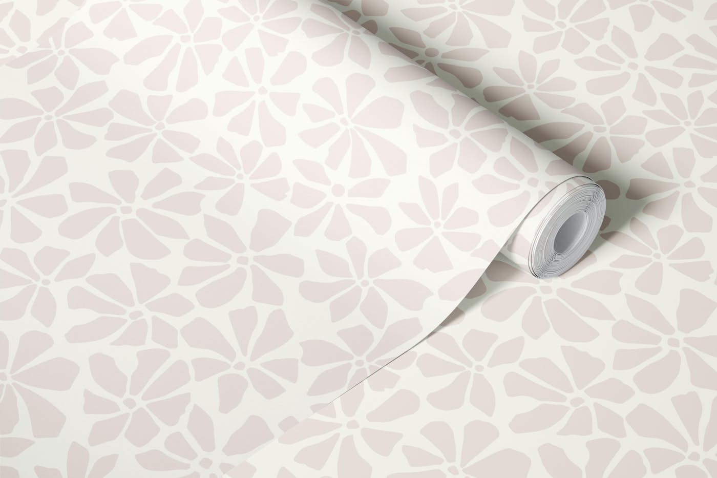 Boho Bold Neutral floral wallpaper roll