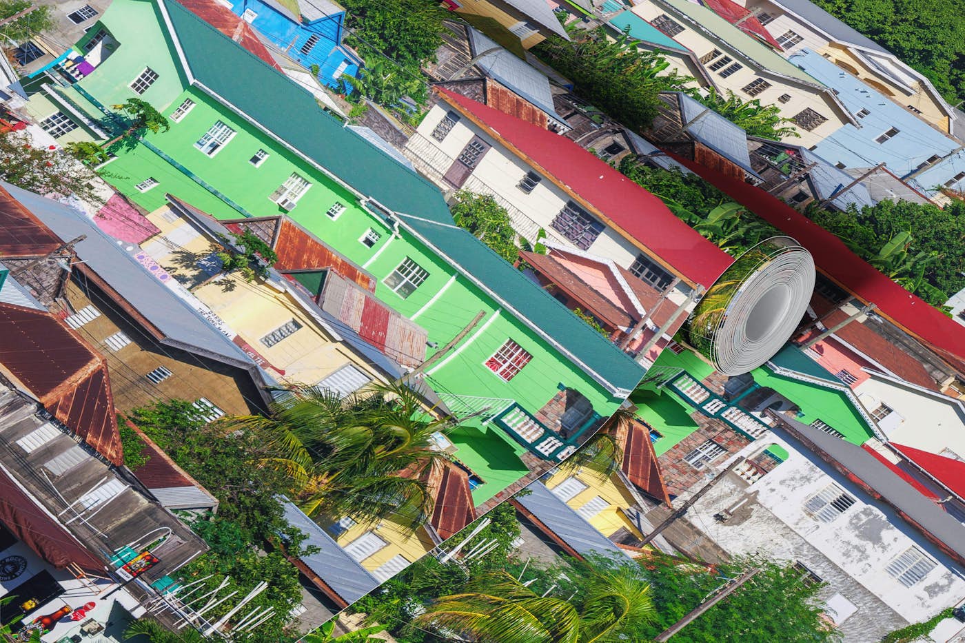 Vibrant Harbor View wallpaper roll