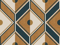 retro diamond cognac tapet