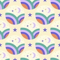 Rainbows Moonlight Pattern wallpaper