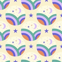 Rainbows Moonlight Mural wallpaper