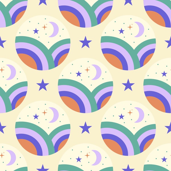 Rainbows Moonlight Mural