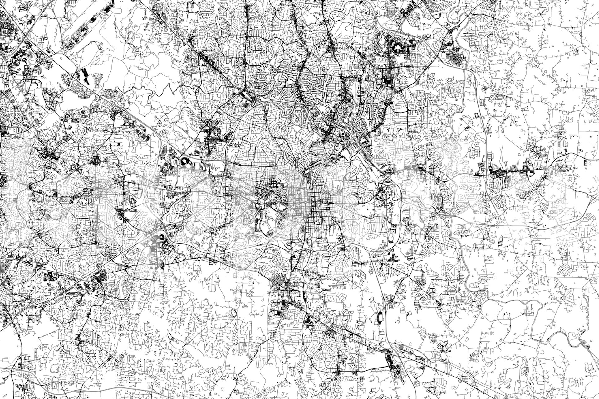 Raleigh Map wallpaper in a modern room