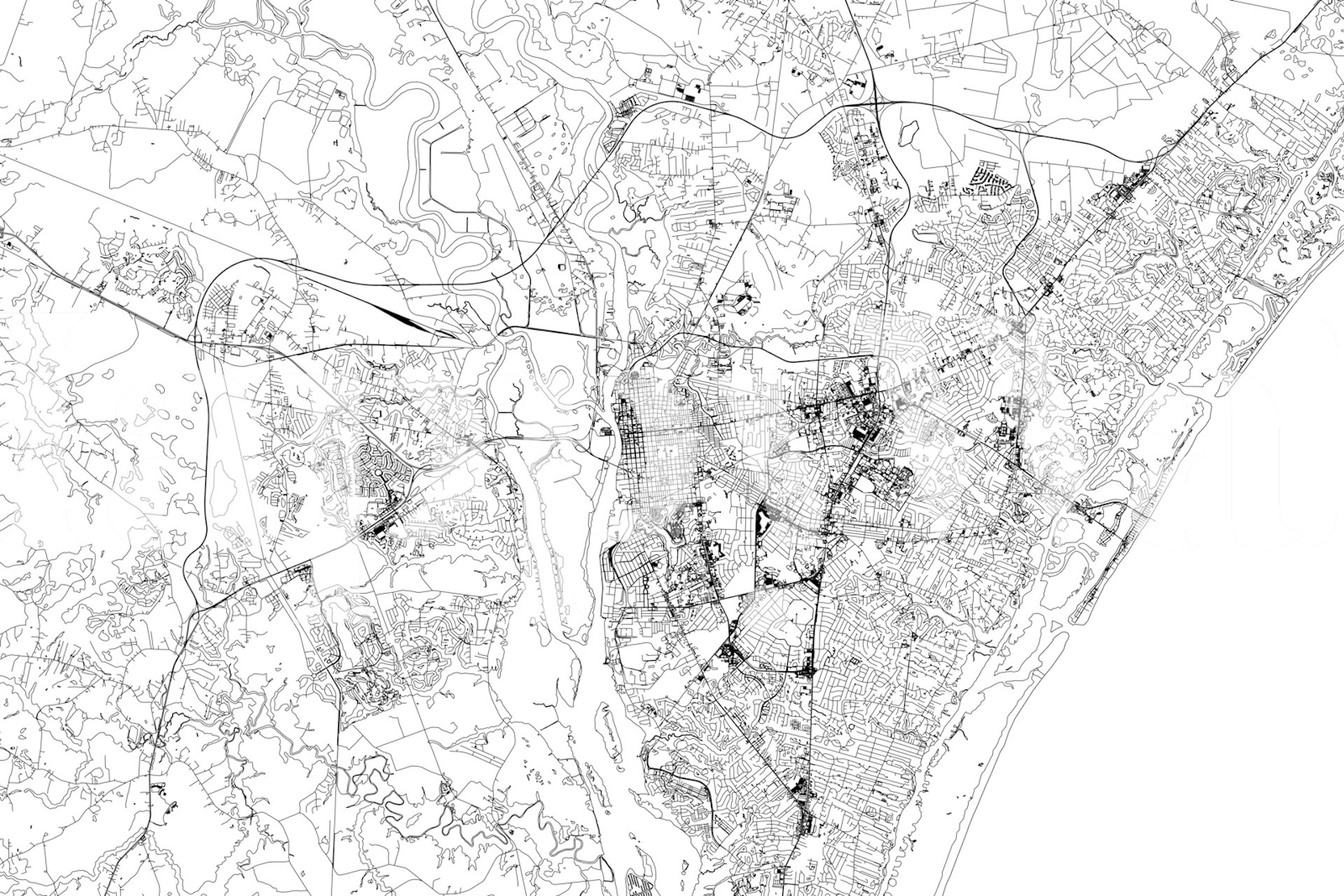 Wilmington Map tapeta v moderní místnosti