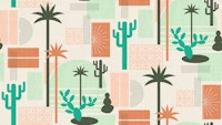 palm springs geometric escape emerald wallpaper