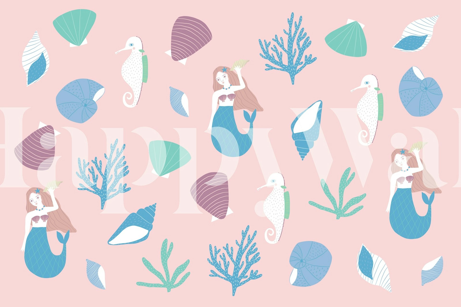 Tapeta Mermaid Ocean Dream w pokoju