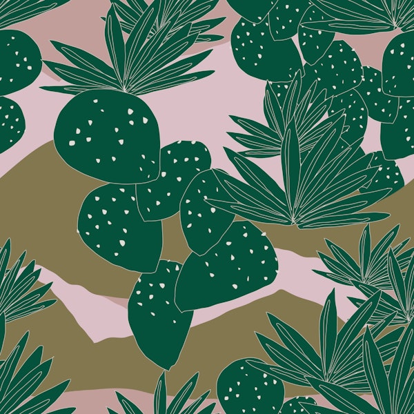 Desert cute cactus landscape