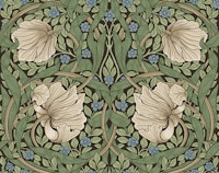 Pimpernel in French Green - Arts and Crafts papiers peint