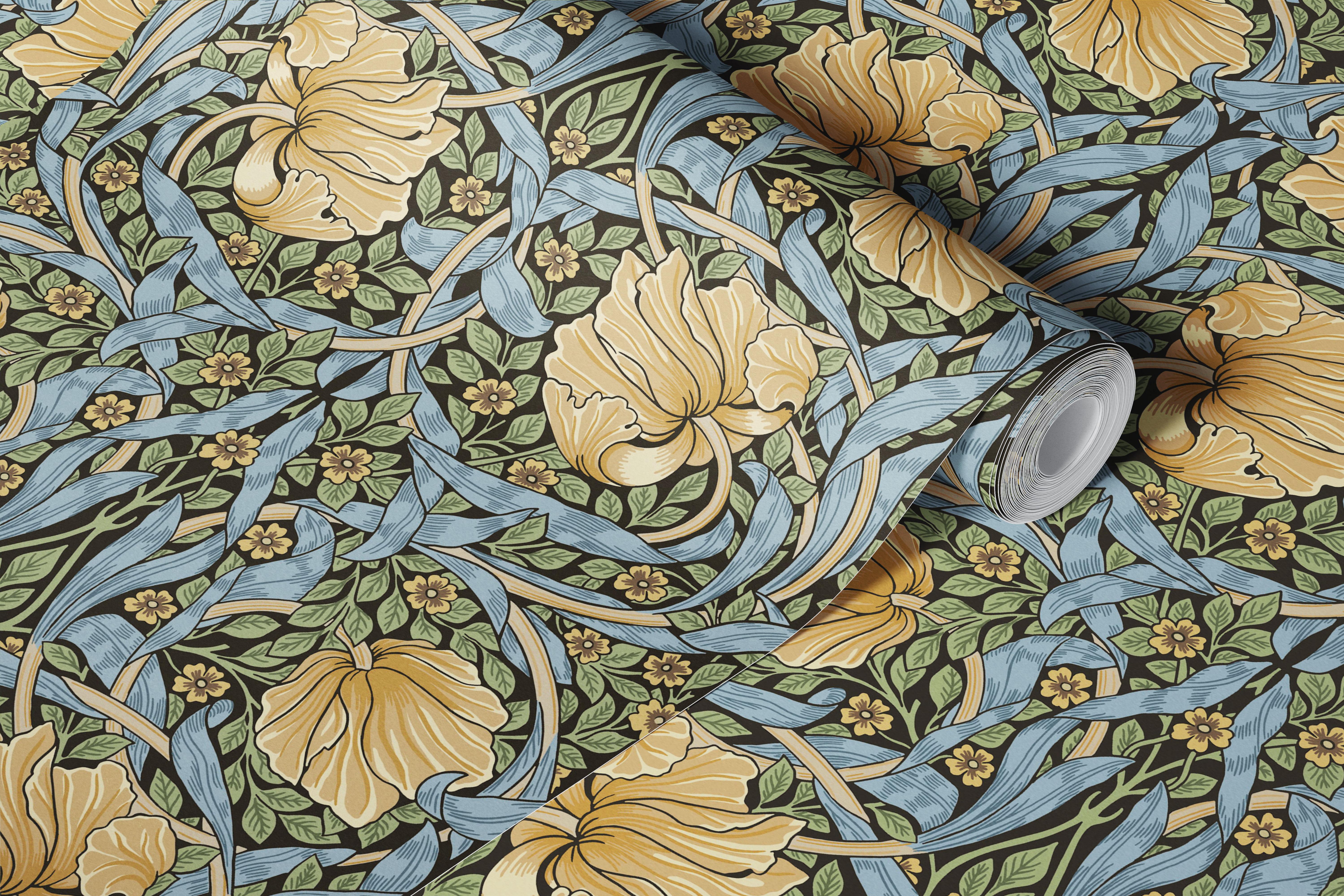 Ανθοκομθρική ταπετσαρία σε κομψό εσωτερικό