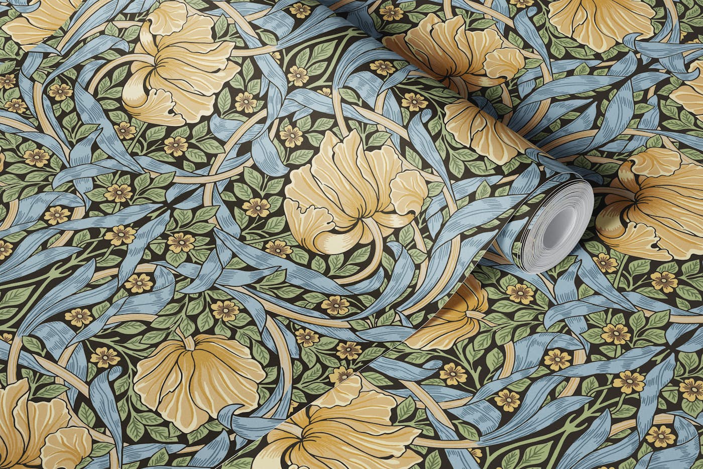 Pimpernel in Honey Pot - Arts and Crafts wallpaper roll