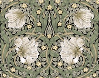 Pimpernel in Olive Ochre - Arts and Crafts papiers peint