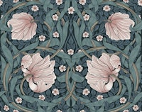 Pimpernel in Naples Blue - Arts and Crafts wallpaper