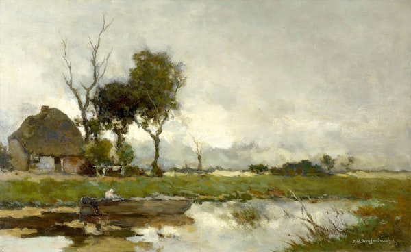 Impressionist Country River Landscape