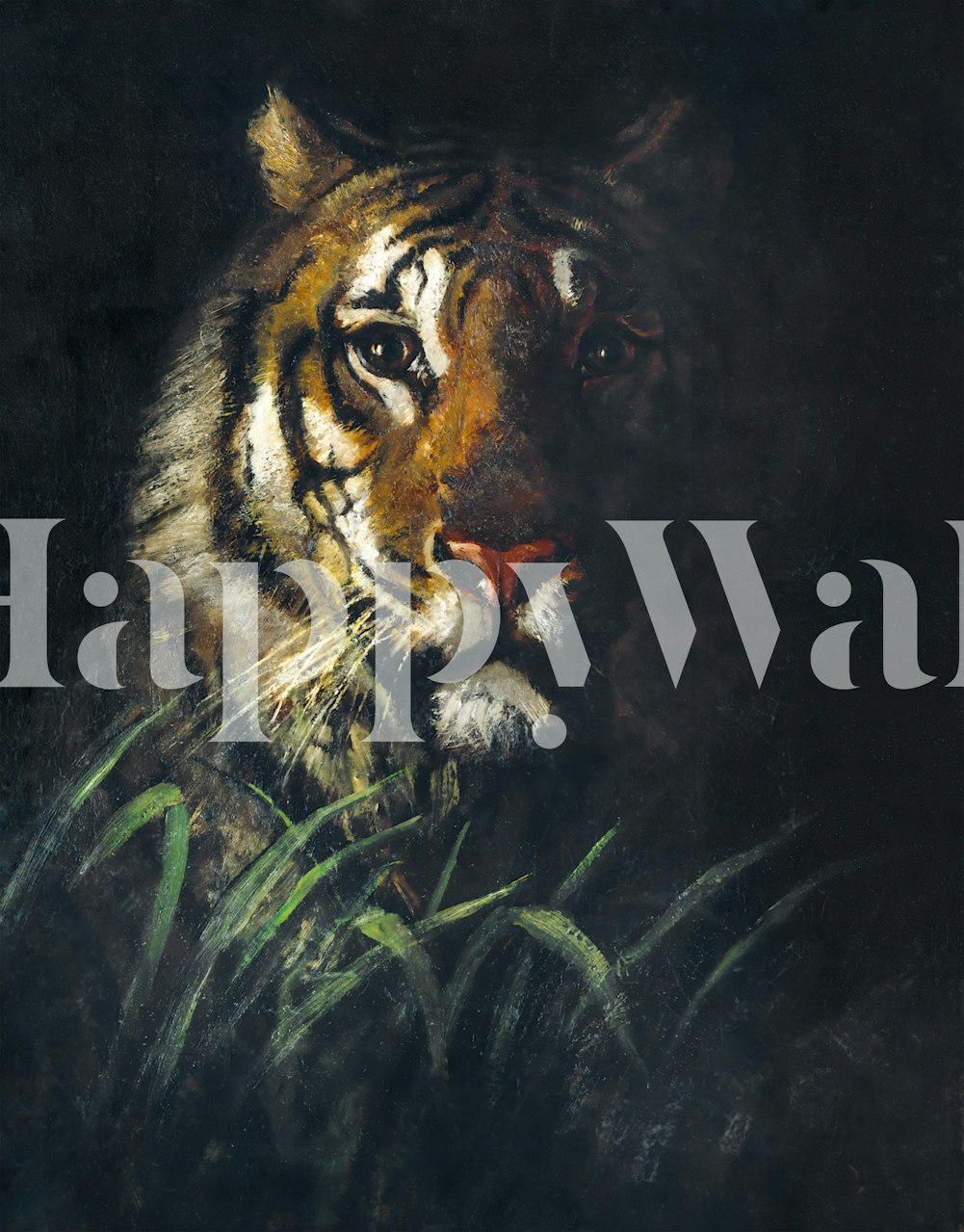 Tiger fine art wallpaper in a room