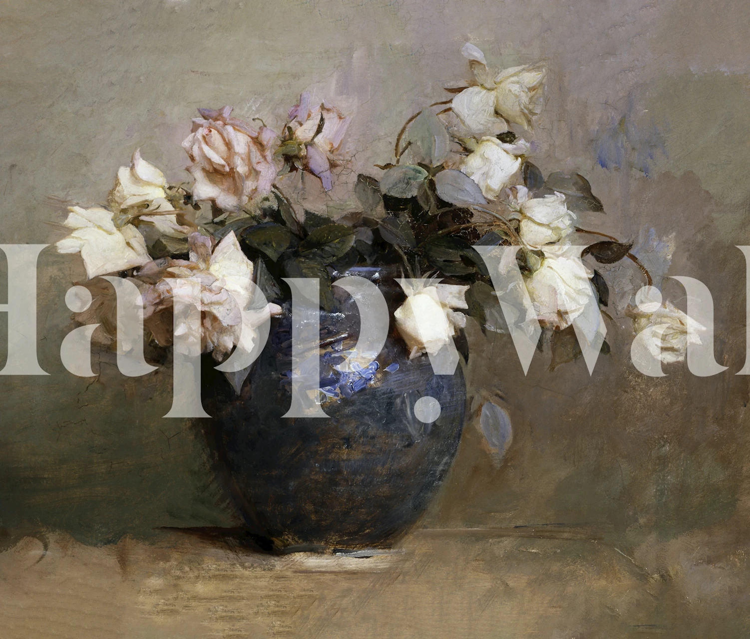 Blomster tapet med Impressionist Roses in a Vase