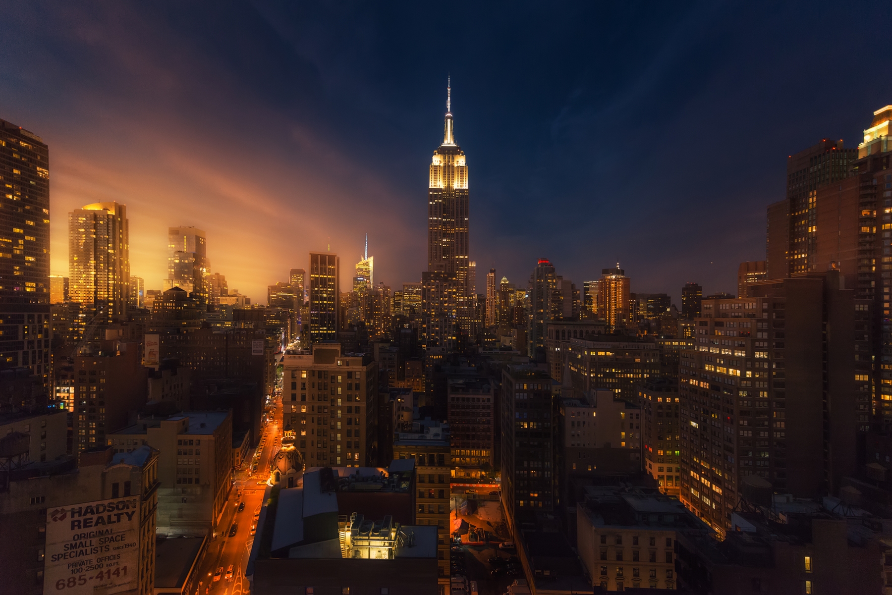 Buy Empire State Building Night Wall Mural - Free Us Shipping At