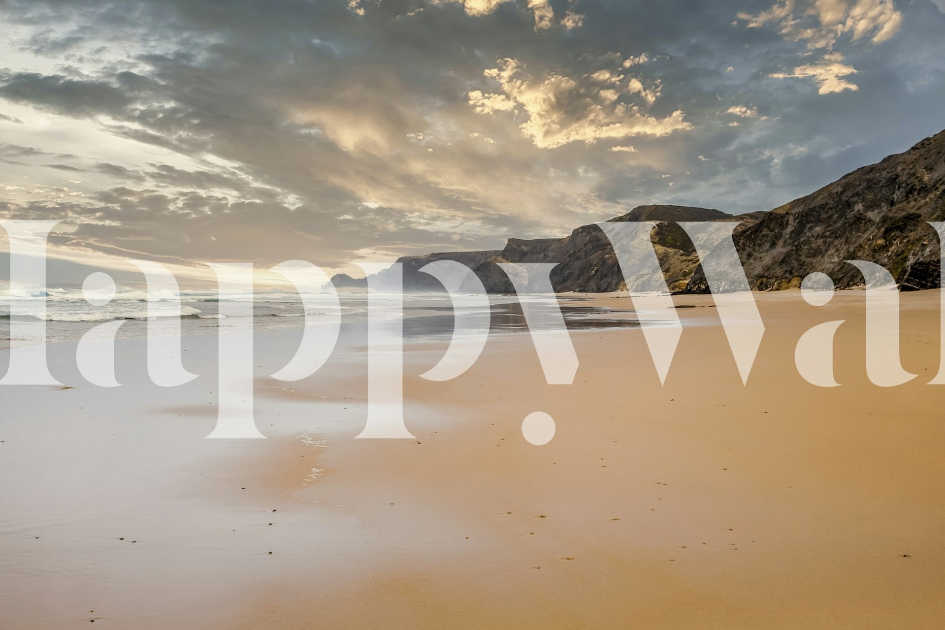 Portugal Beach Sunset wallpaper in a room