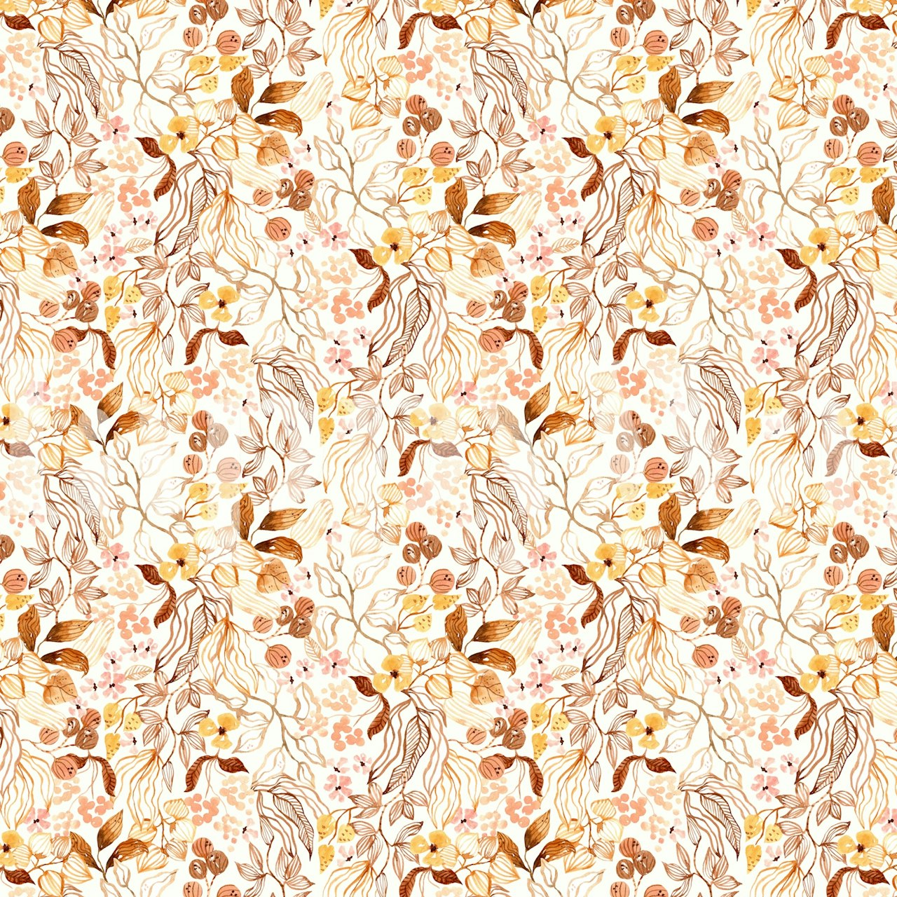 Floral design with orange and yellow flowers on a light background wallpaper