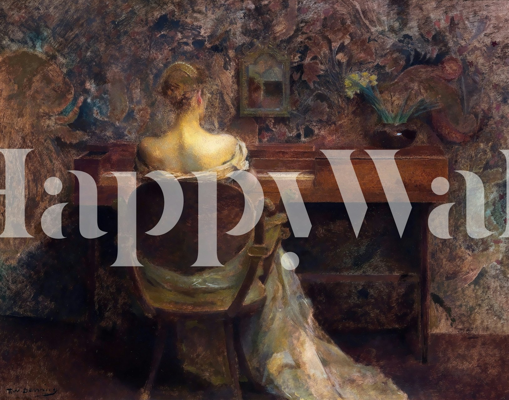 Magenta Muse wallpaper design in a room