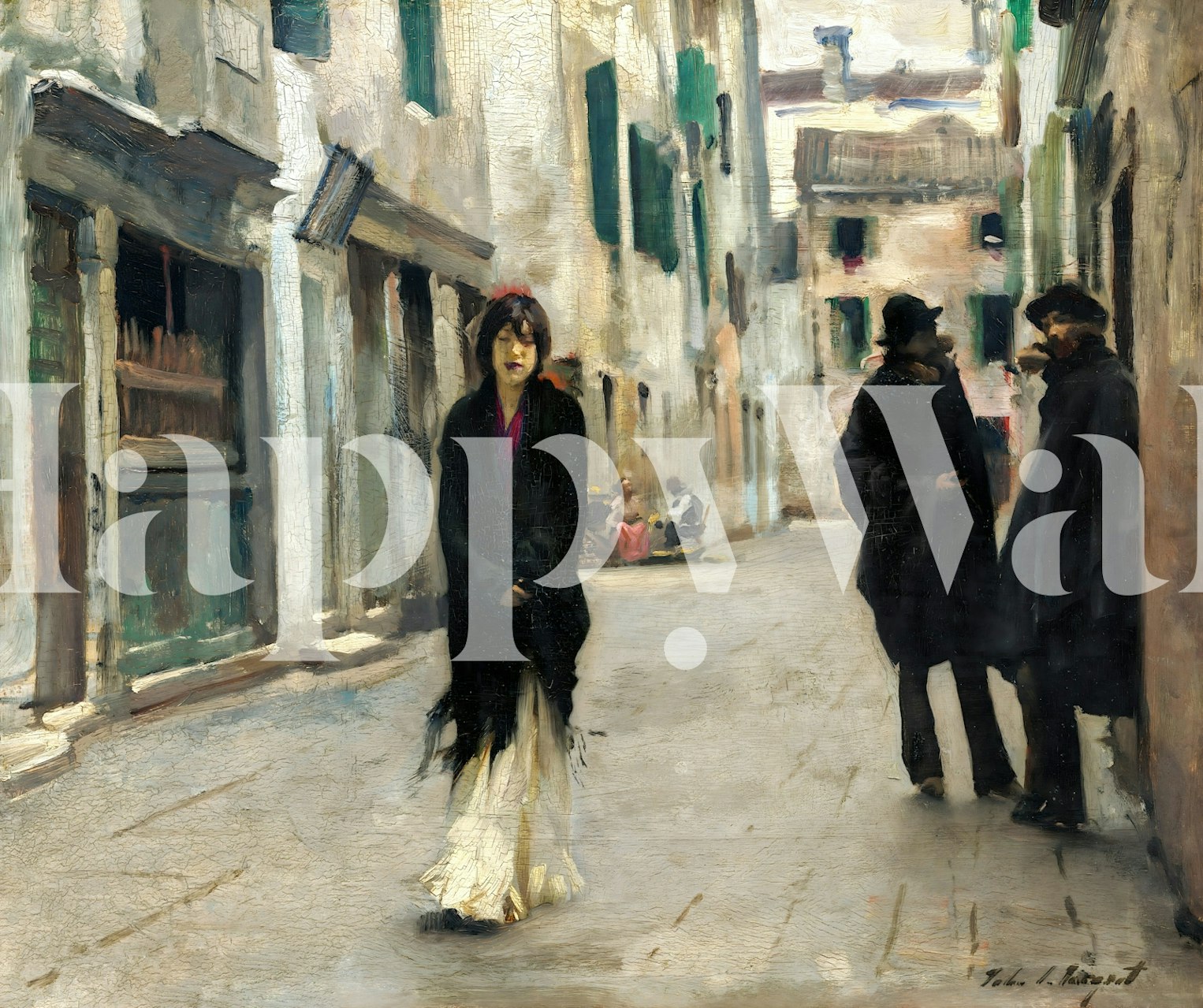 Streets of Venice wallpaper in a room