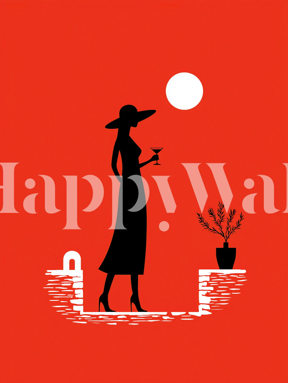 Papel de parede Chic Evening Vibe em um quarto