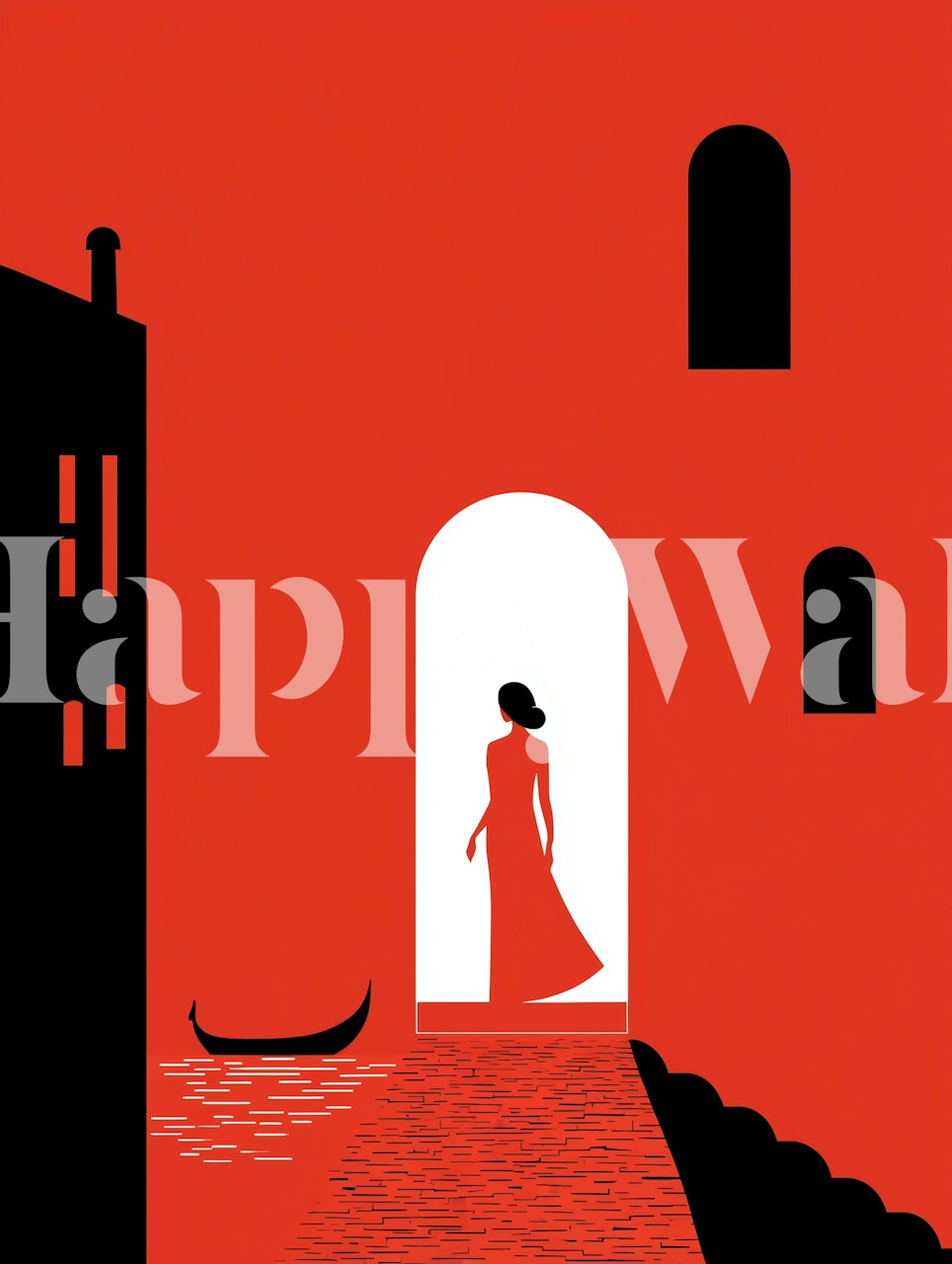 Stylish Venice Evening wallpaper in een kamer